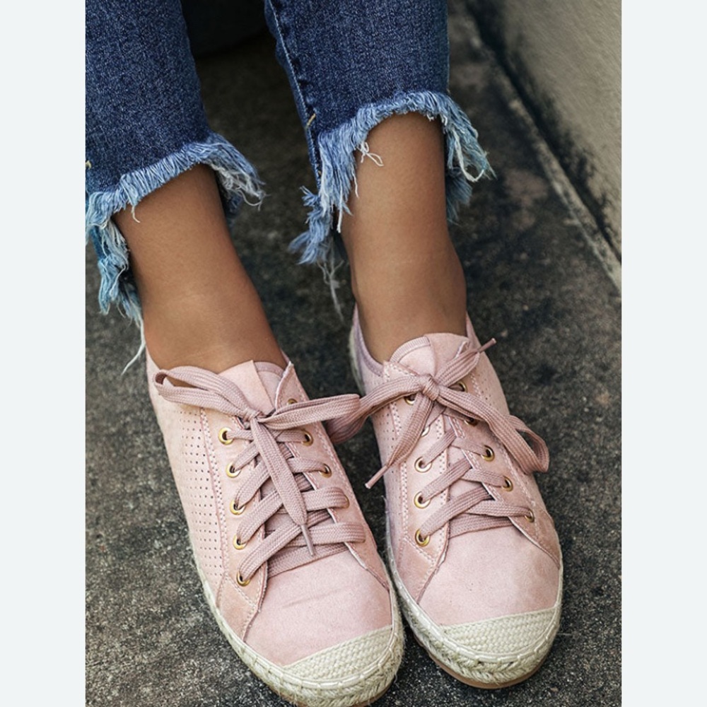 Women's Pink Athletic Espadrille Sneakers